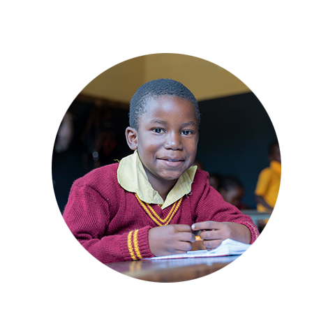 A boy in school in Zambia