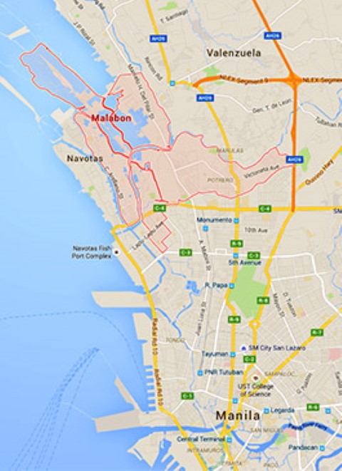 Map of Malabon, Philippines
