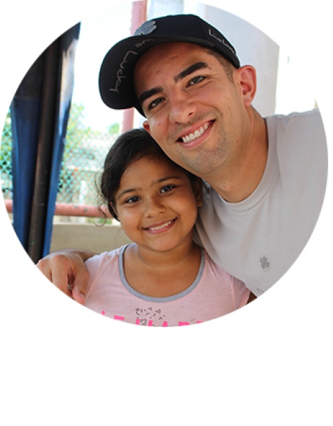 a man and a little girl posing for a picture