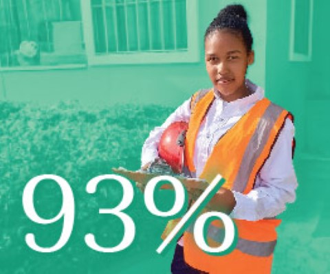 a young girl with a safety vest
